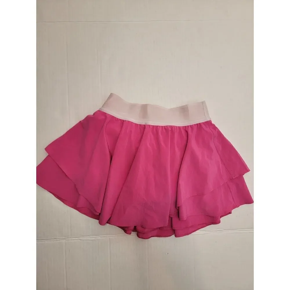 Lululemon Tennis Skirt Skort 4 Court Rival High Rise Pickleball Golf Sonic Pink